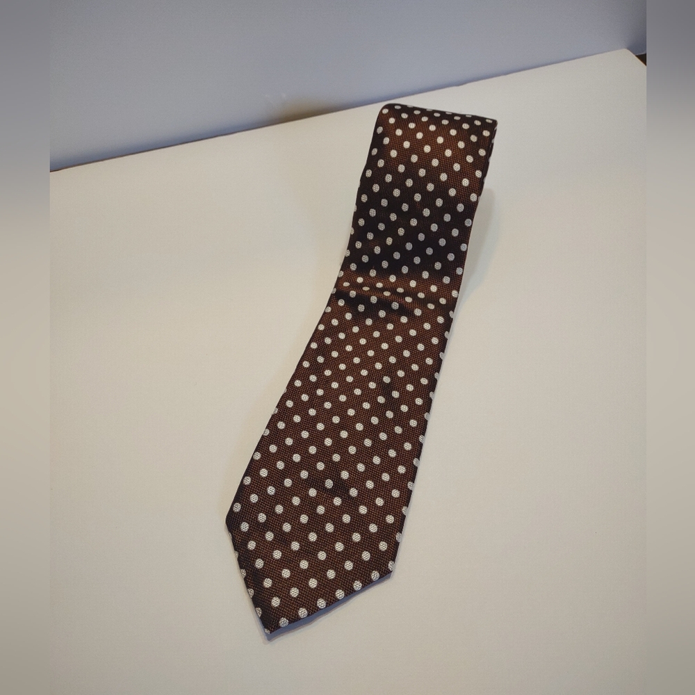 Sean John Brown Polka Dot As Silk Tie